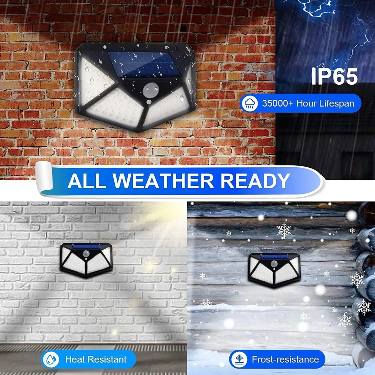 100 LED Outdoor Solar Lamp Outdoor Garden Decoration Solar LED Light Waterproof Sunlight Powered Spotlight with Motion Sensor
