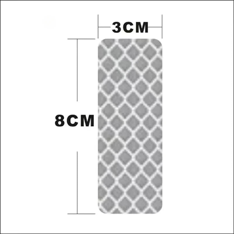 10pcs 3*8cm Car Bumper Reflective Stickers Reflective Warning Strip Tape Secure Reflector Stickers Decals Safety Warning