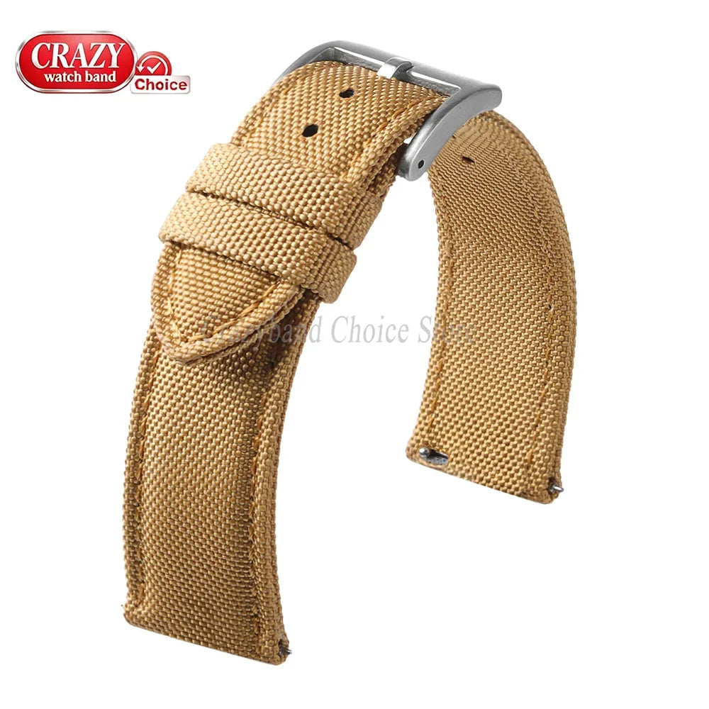 20mm 22mm Waterproof Sailcloth Watch Strap Two-Sided Nylon Watchband Quick Release Band Universal Sport Belt for Men Bracelet