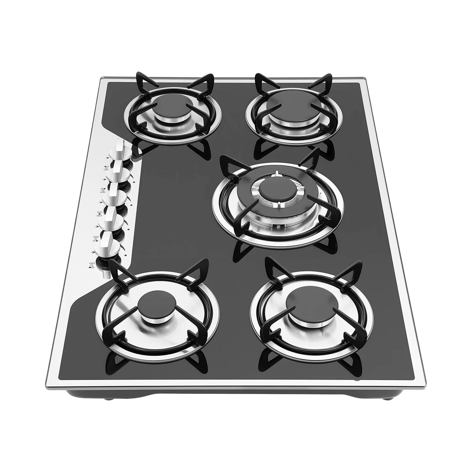 5 Burners Built-in Gas Stove, Dual Fuel NG/LPG Convertible Gas Hob, Oversized Cooking Surface 30.31*20.08” for Home Kitchens, Restaurants