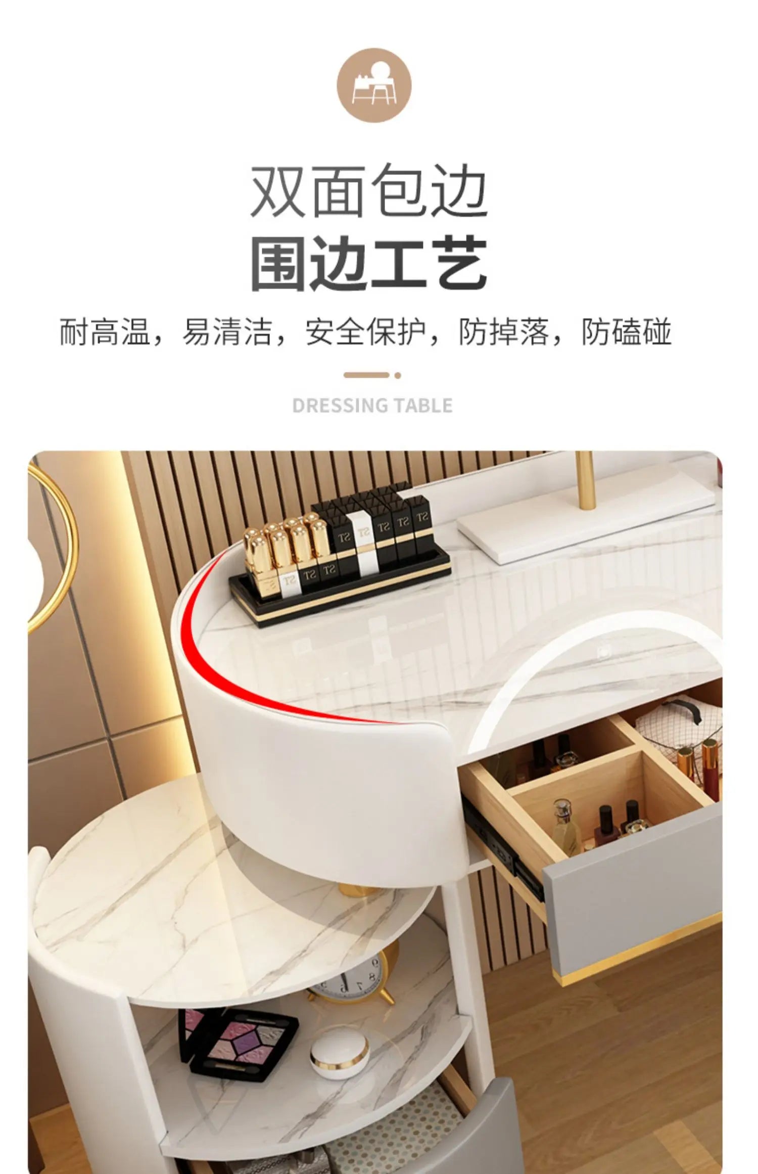 Bedroom Wooden Dressing Table Drawer Girls Led Light Standing Dressing Table Mirror Makeup Mesa De Maquillaje Rome Furniture