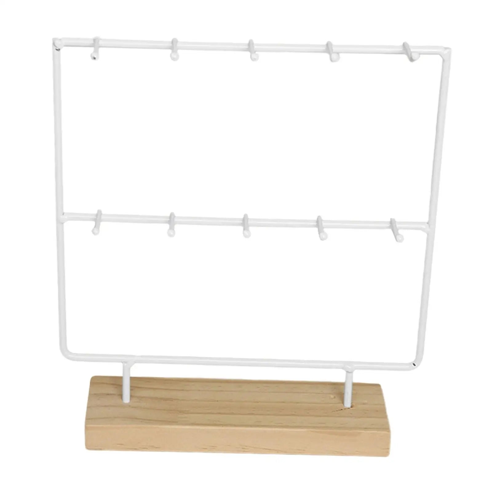 Jewelry Display Rack with 10 Hooks Earrings Organizer Jewelry Organizer for Earring Cards Pendants Bracelet Ring Hanging