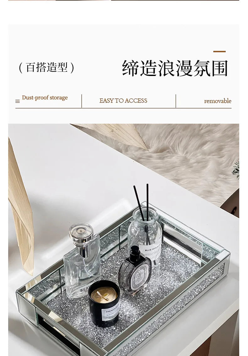 Luxury-inspired desktop skincare organizer, vanity perfume tray, and key holder