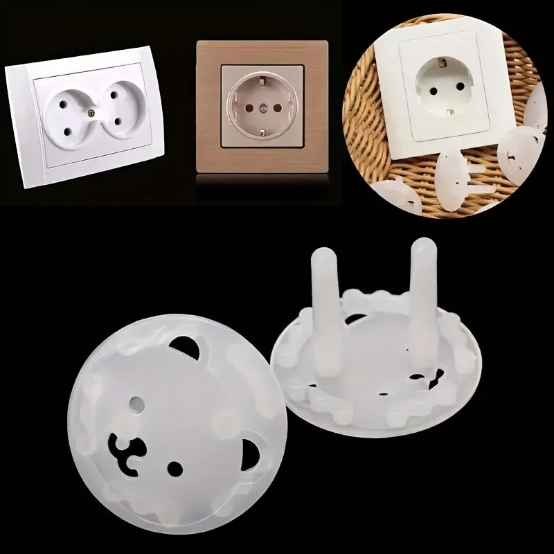 20-Pack European Standard Bear-Shaped Safety Socket Covers Korean Style Child Anti-Electric Shock Home Security Plug Protectors
