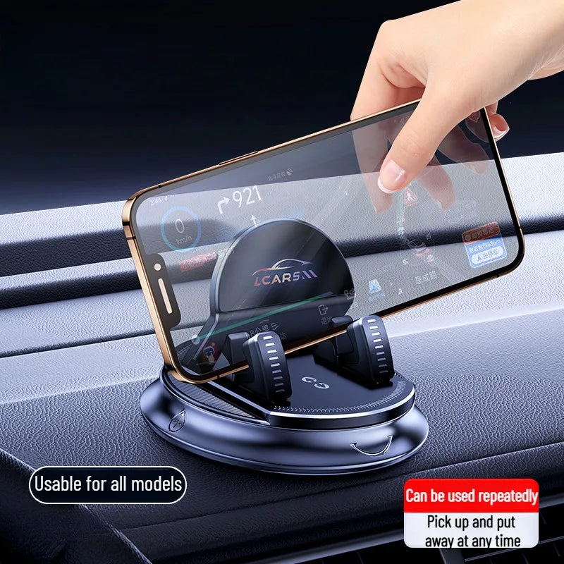 Universal Car Phone Mount Rotatable Dashboard Suction Cup Stand for Mobile Navigation Multi Scene Use in Vehicle and Home