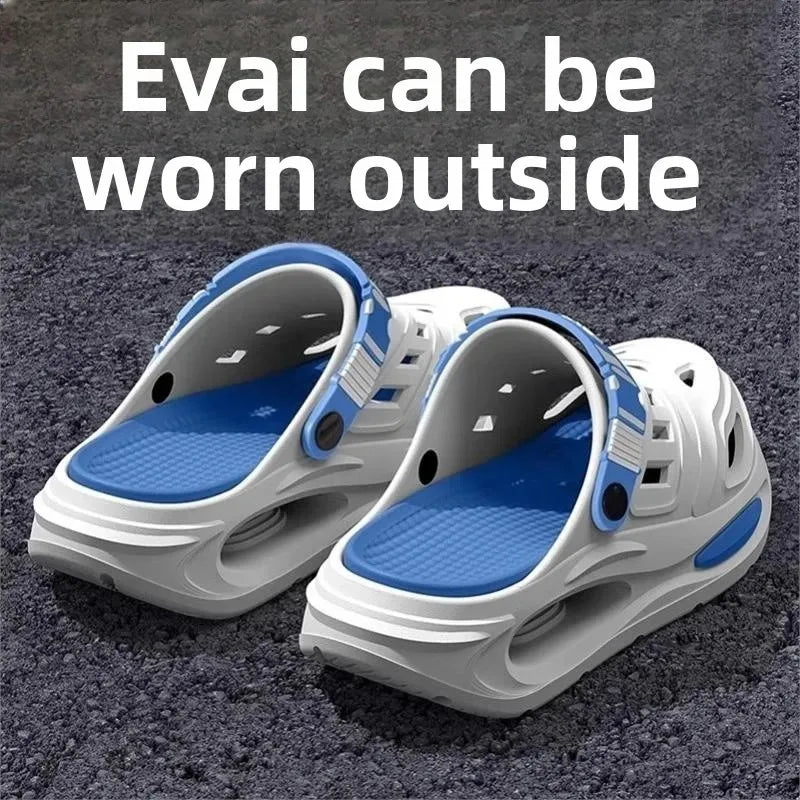 Summer Men's Outdoor Slippers Thick Bottom Anti-slip Clog Shoes Wear-resistant Smell-proof Two-way Male