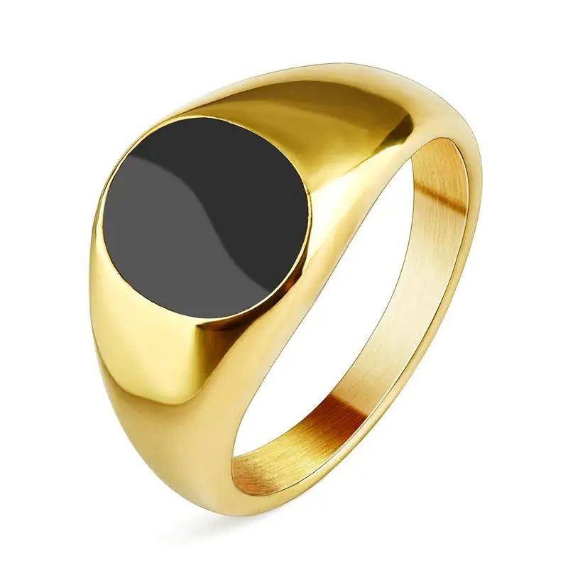 Jiayiqi Men'S Ring Punk Rock 316L Stainless Steel Signet Ring For Men Hip Hop Party Jewelry Male Wedding Gift Custom accept