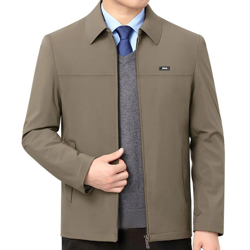 Solid Quality Men's Jacket Business Casual Luxury Blazer for Men Zipper Jacket Office Dress Coat Spring Autumn New Outerwear 3XL