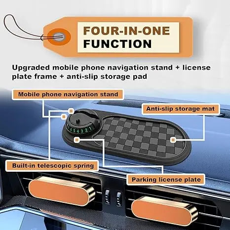 Multifunctional Car Anti-Slip Mat Mobile Phone Holder for Dashboard - Non-Slip Sticky Mount Stand for Car, Adjustable and Secure Grip for Phones, GPS, and Accessories (Black)