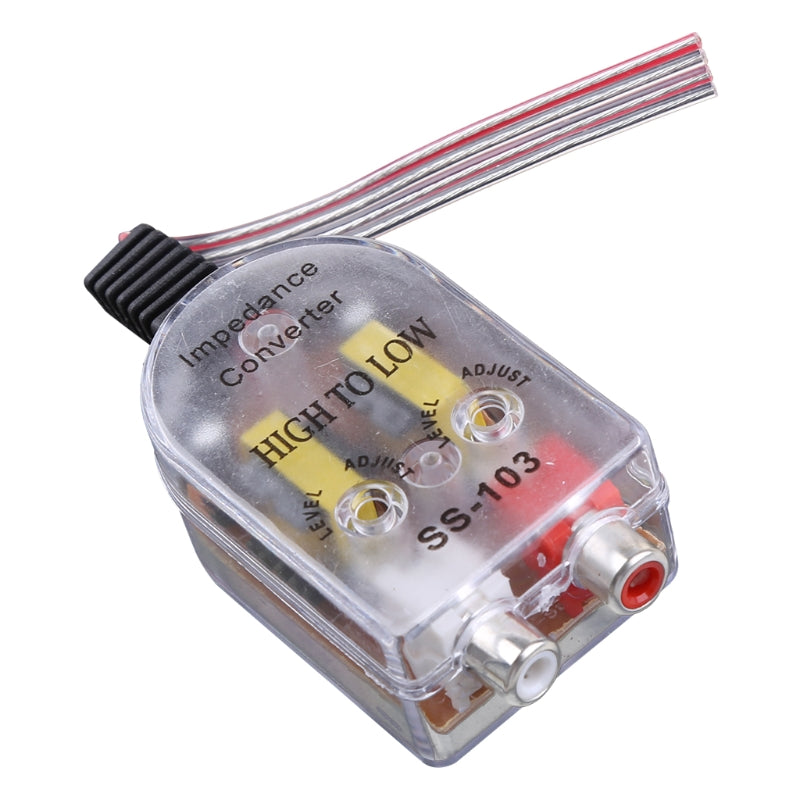 Car Stereo  12V RCA Speaker Amplifier High To Low Level Line Output Converter Adapter Wiring Adjustable Auto Part