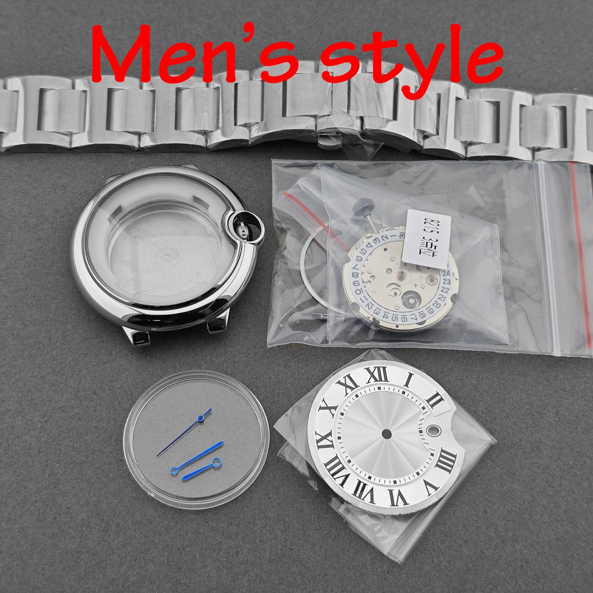 Watch case set Couple-style sizes 42mm/32.8mm stainless steel material suitable for Miyota 8215 / ST6 movements butterfly clasp