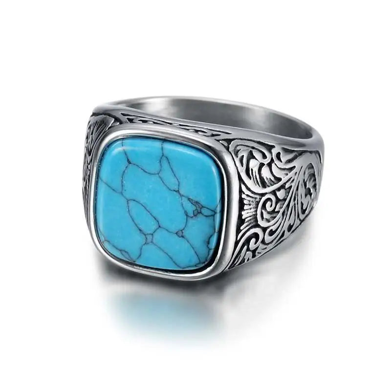 Jiayiqi Men'S Ring Punk Rock 316L Stainless Steel Signet Ring For Men Hip Hop Party Jewelry Male Wedding Gift Custom accept