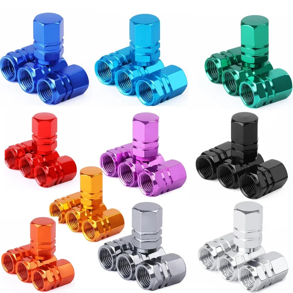 Tire Valve Stem Caps Decorative Tires Accessories Aluminum Alloy Nipple Wheel Caps For Cars Motorcycles Bicycle Cover Dustproof