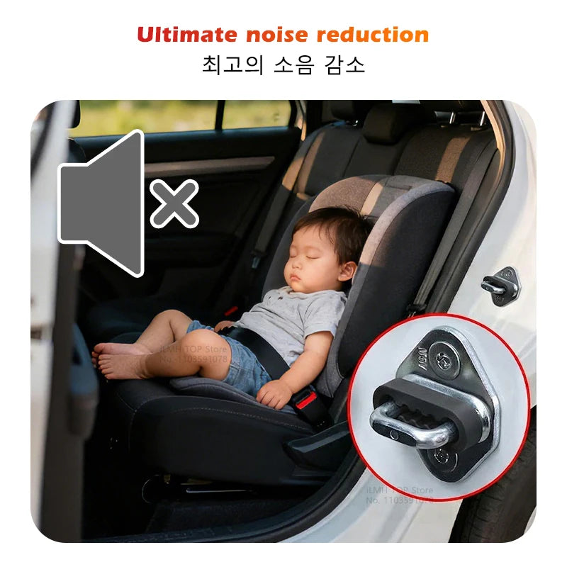 Silicone Car Door Lock Cover Pad Universal Anti Vibration Shock Absorber Soundproof Damper For Auto Door Latch Anti Scratch