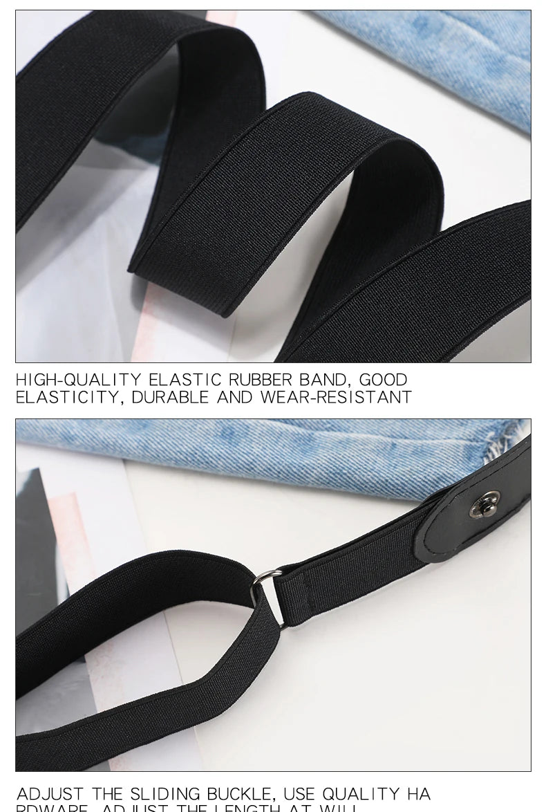 Buckle-Free Belt For Jean Pants,Dresses,No Buckle Stretch Elastic Waist Belt For Women/Men,No Bulge,No Hassle Waist Belt