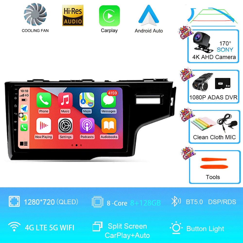2K Screen Android 16 Carplay Multimedia Radio Player for HONDA FIT JAZZ 2014-2020 DSP 2din Autoradio Stereo Head Unit
