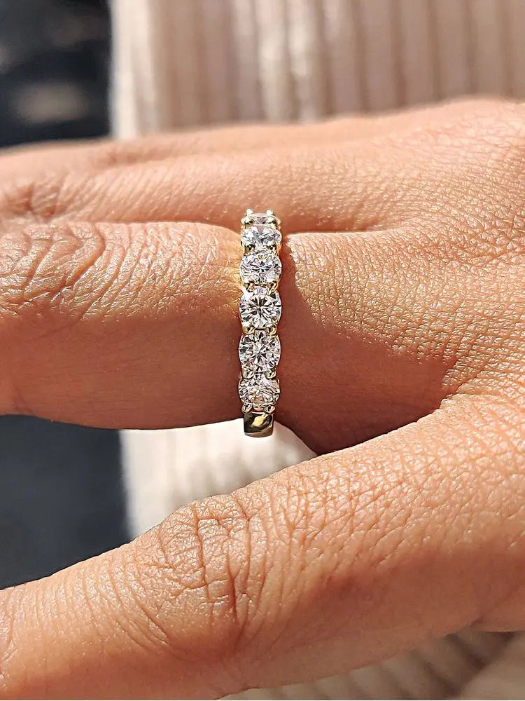 925 Sterling Silver Round Zircon Shiny Gorgeous Rings For Women Engagement Wedding High Quality Fine Jewelry