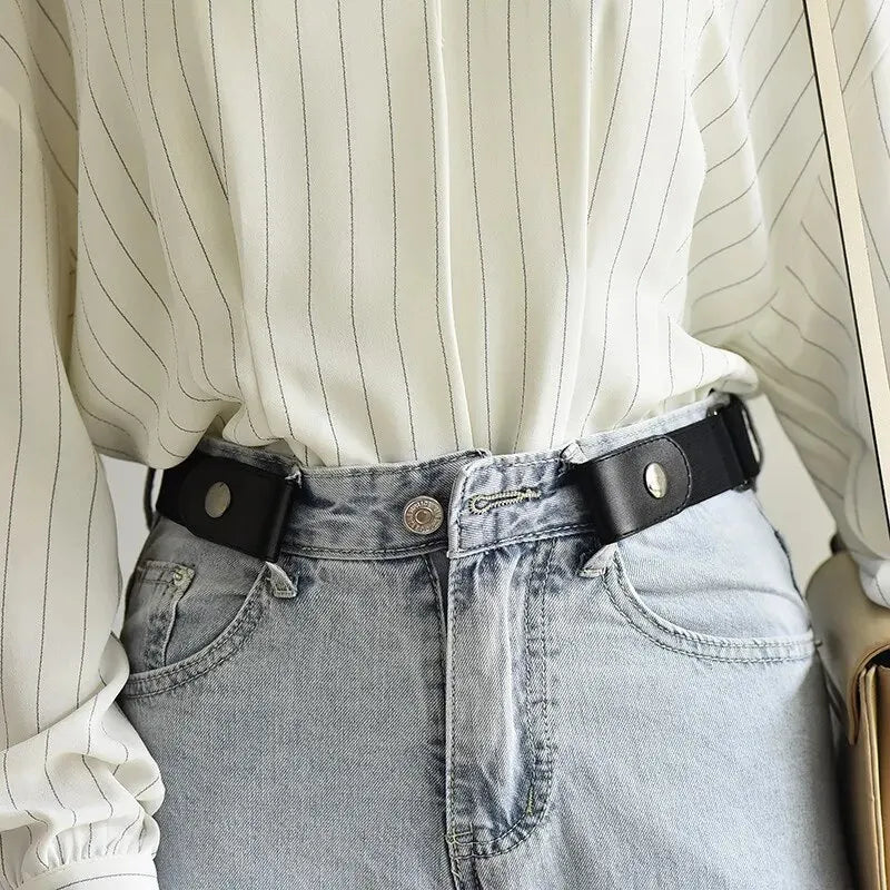 Adjustable Stretch Elastic Waist Band Invisible Belt Buckle-Free Belts for Women Men Jeans Pants Dress No Buckle Easy To Wear