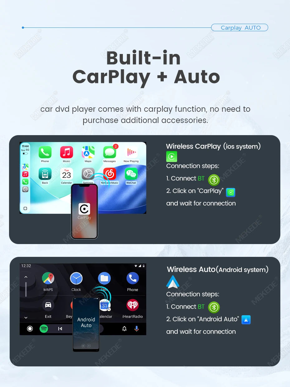 MEKEDE 9/10inch Universal Android 2 Din Car Radio for Volkswagen Skoda Toyota Nissia Carplay Auto Multimedia Player BT Head Unit
