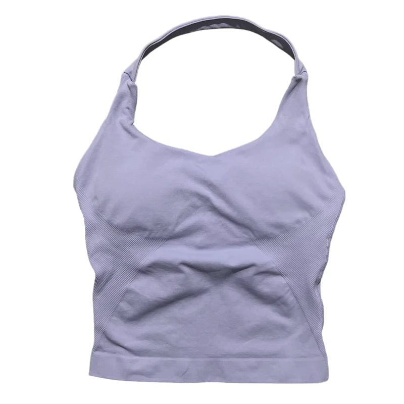 Women Sports Yoga Vest Running Gym Top Fitness Quick-Dry Workout Vest High Elastic Yoga Tank Top Gym Seamless Workout Sports Bra