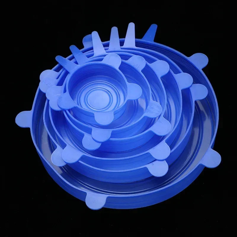 For Kitchen Accessories Plastic Adaptive Kitchen Storage Organization Container Adjustable Elastic Silicone Caps Refrigerator