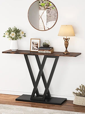 Tribesigns 110 cm Console Table Industrial Entryway Hallway Table  Living Room Furniture