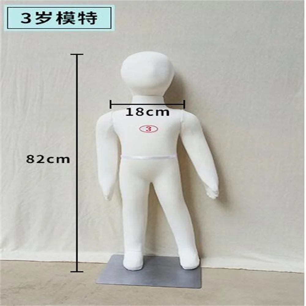 Baby Full Child Hand Mannequins, Soft Body Display, Can Bend with Cotton Fabric, Flexible Cloth, Iron Base, Wholesale, 1-4 Yrs