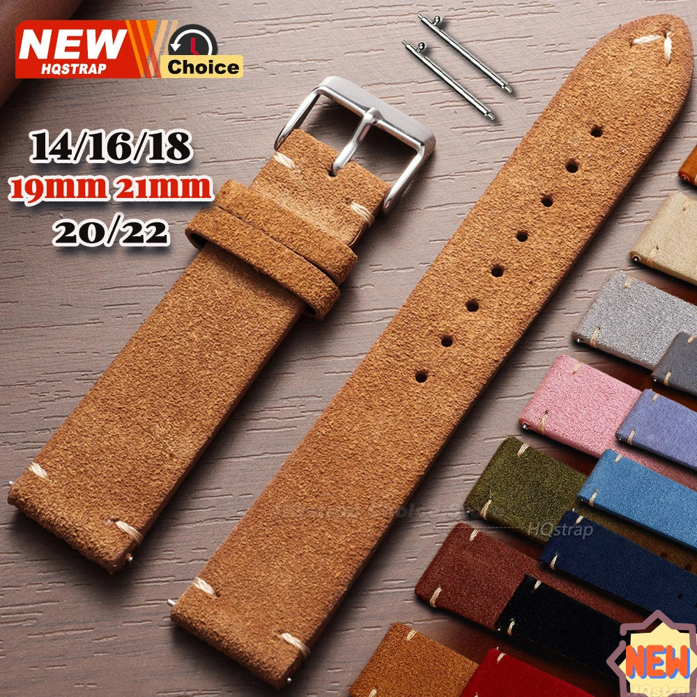 New 14/16/18/19mm 21mm 22mm 20mm Soft Suede Watch Strap for Seiko for Omega Universal Quick Release Bracelet Men Women Wristband