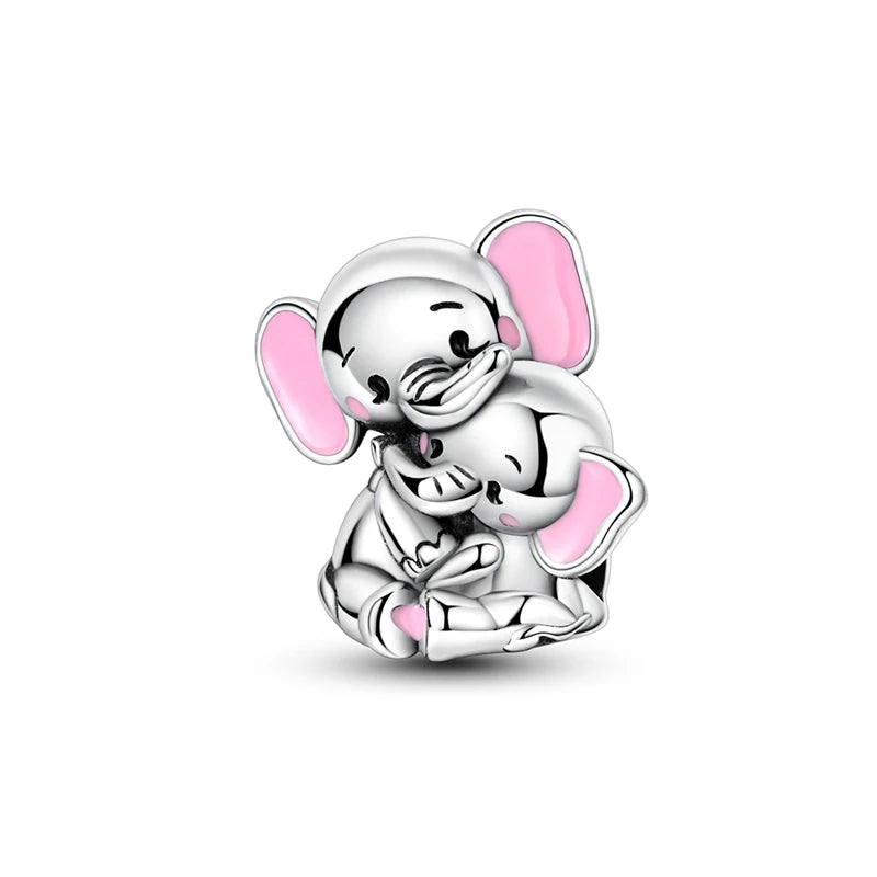 MULA Pink 925 Sterling Silver Charms Pendant Perfume Dreamcatcher Heart Love Beaded Fit Original Bracelet Women DIY Jewelry Gift