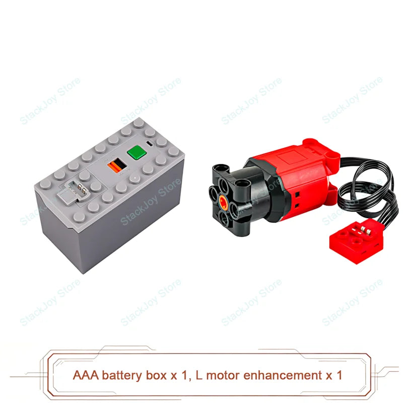 MOC Power Functions M/L/XL Motor Battery Box IR Remote Receiver for RC Car Robot Model Building Blocks Technical Modified Parts
