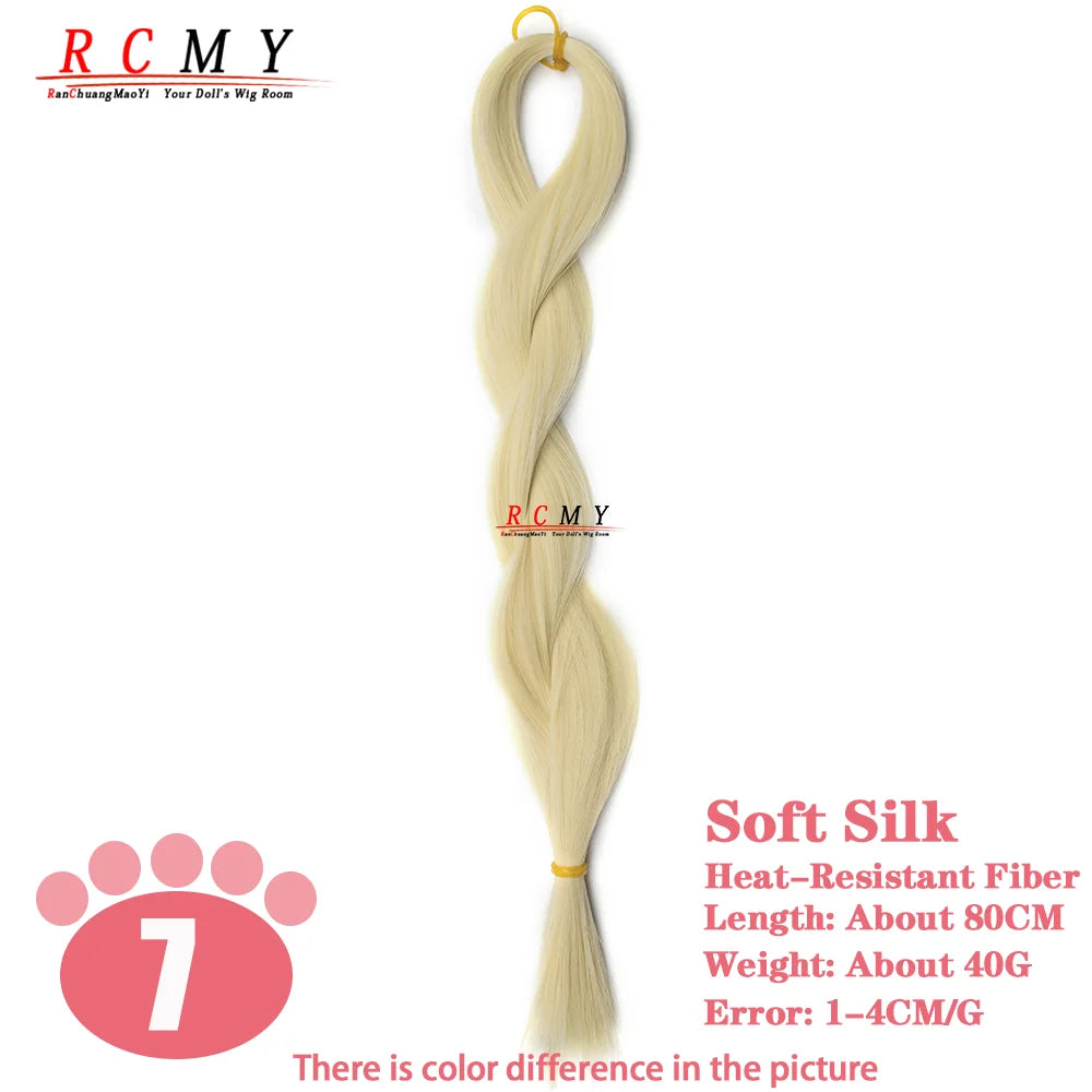RCMY Soft Silk Doll Hair BJD/SD Blue Doll Wig Heat-resistant Synthetic Nylon Fiber 1/3 1/4 1/6 Doll Accessories