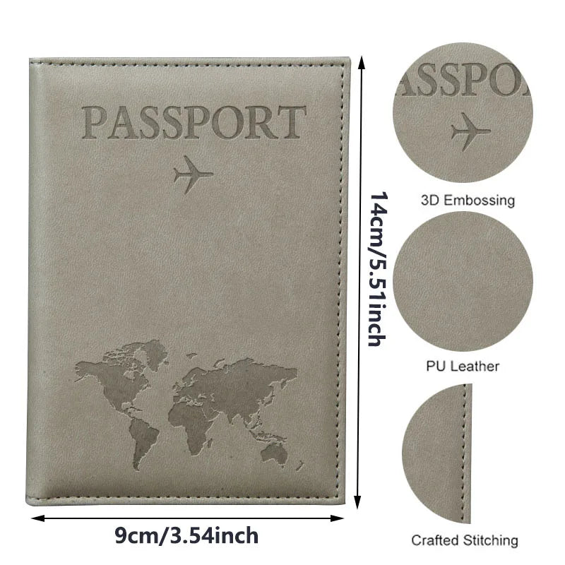 Lover The World Map Passport Cover Hot Stamping Simple Plane Women Men Travel Passport  Case Holder Fashion Wedding Gift