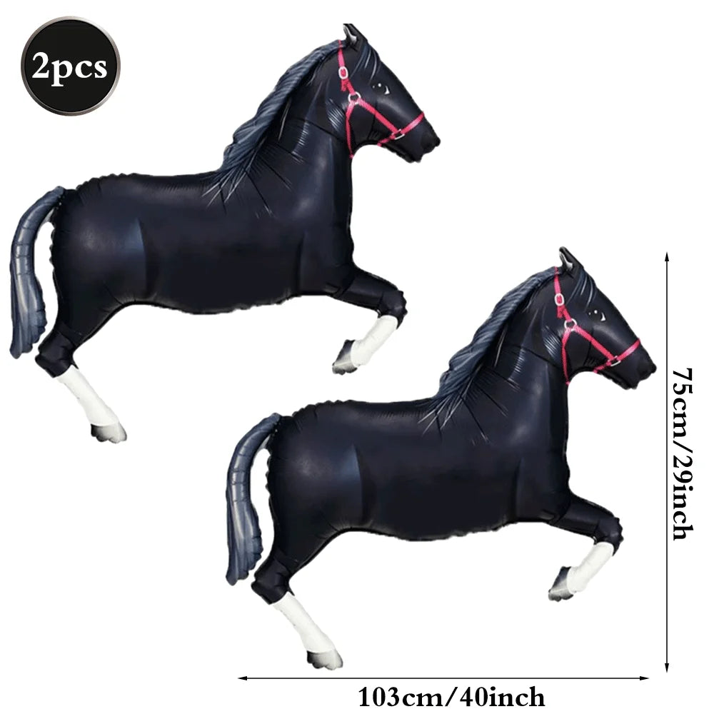 Western Cowboy Theme Party Decoration Foil Horse Balloon Horse Boots Hat Wheel Balloons Cowboys Cowgirls Birthday Party Supplies