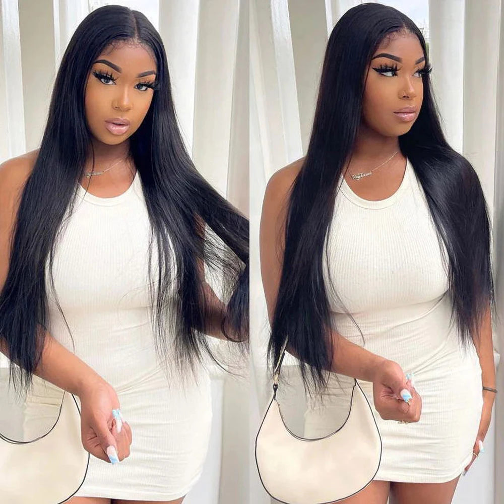 Hd Lace Frontal Wig 13x6 13x4 Lace Front Wig Human Hair 30Inch Bone Straight Transparent Lace Human Hair Wigs 4x4 HD Closure Wig