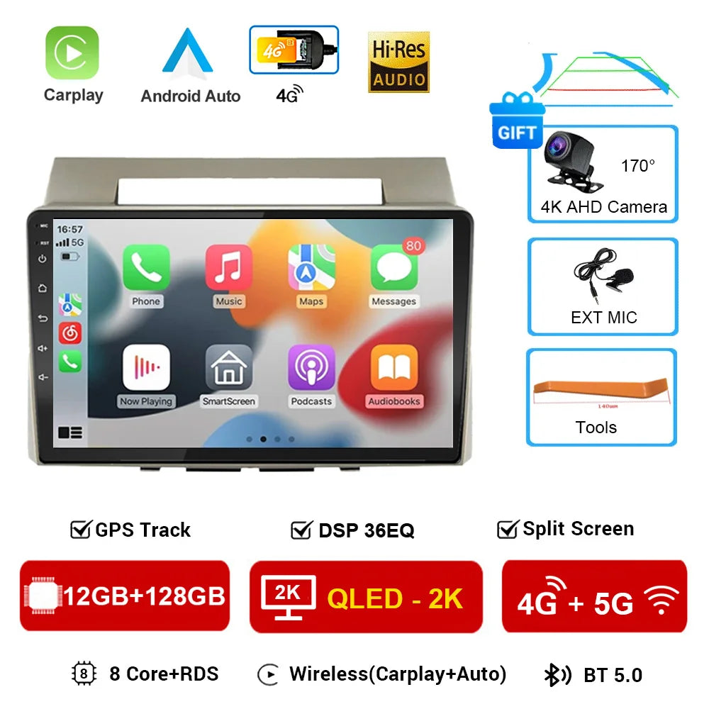 Car Radio Multimedia Player For Toyota Corolla Verso 2004-2009 2 Din 4G Carplay Wifi Navigation GPS Android Autoradio Head Unit