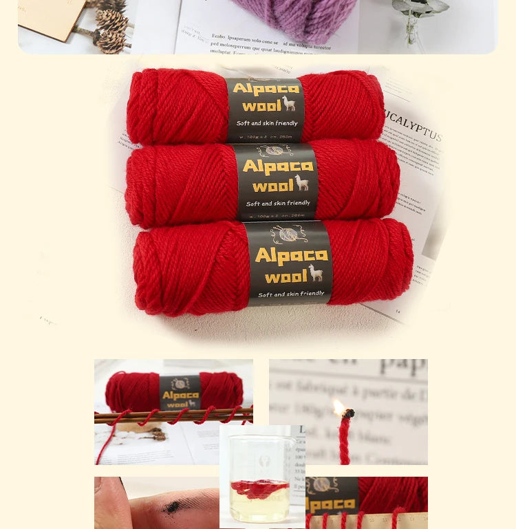 500g Alpaca Wool 245 Chunky Knitting Yarn Multi-Color Autumn and Winter Fashionable Gift for Men and Women DIY Knitting Material Kit for Warm Sweaters, Coats, Scarves, Hats, Gloves, Leg Warmers, Knee Pads Yarn Balls 5Pcs/Pack