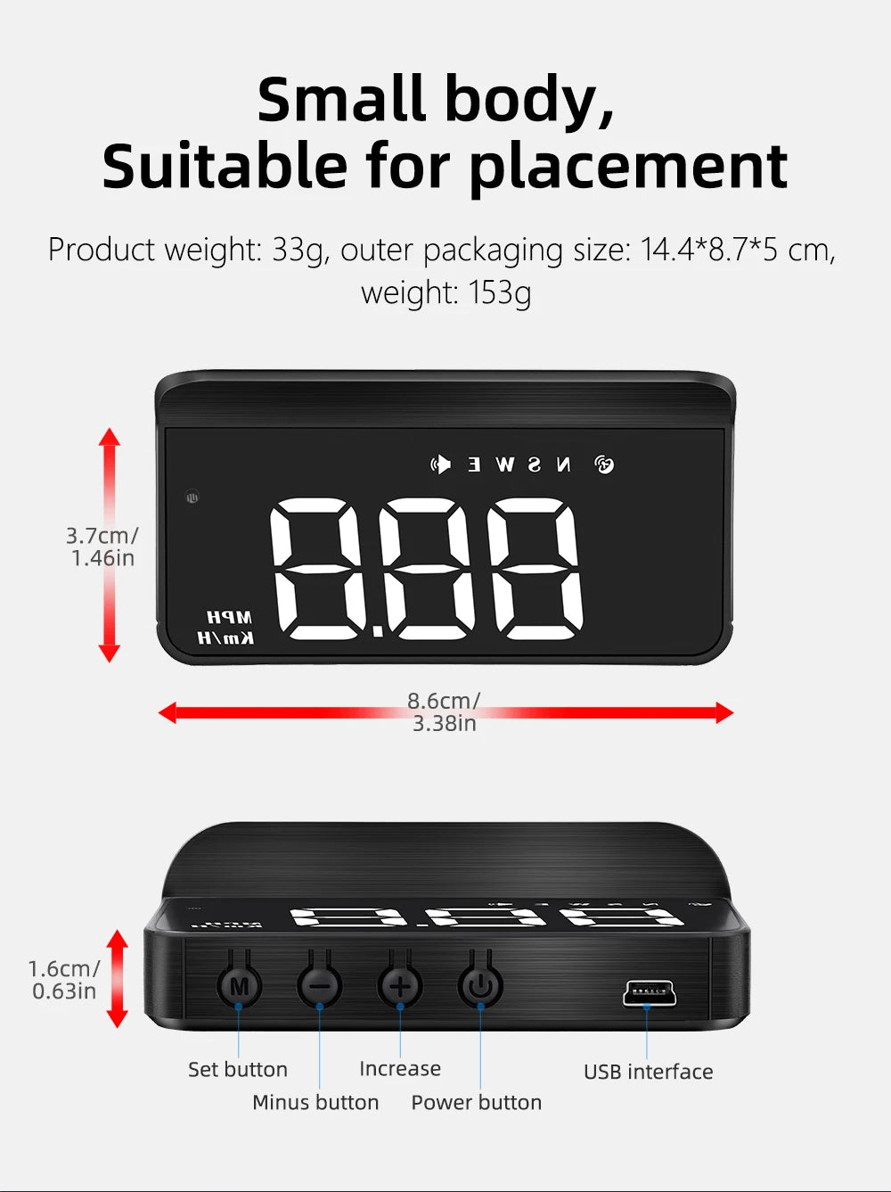 M3 OBD2 HUD / M1 GPS Head Up Display Auto Projection GPS Speedometer Digital Car Accessories Glass Projector Display HUD Alarm