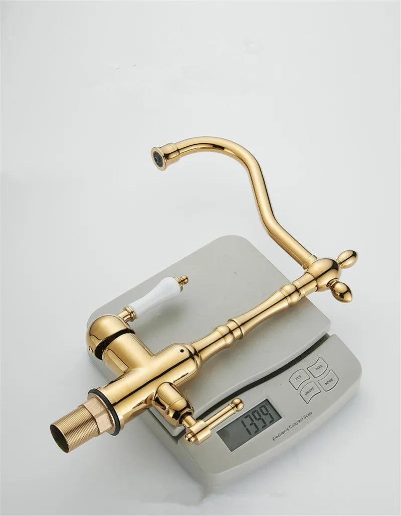 Antique Waterfilter Tap Kitchen Faucet Gold Mixer Drinking Kitchen Purify Faucet Kitchen Sink Tap Water Tap Crane For Kitchen
