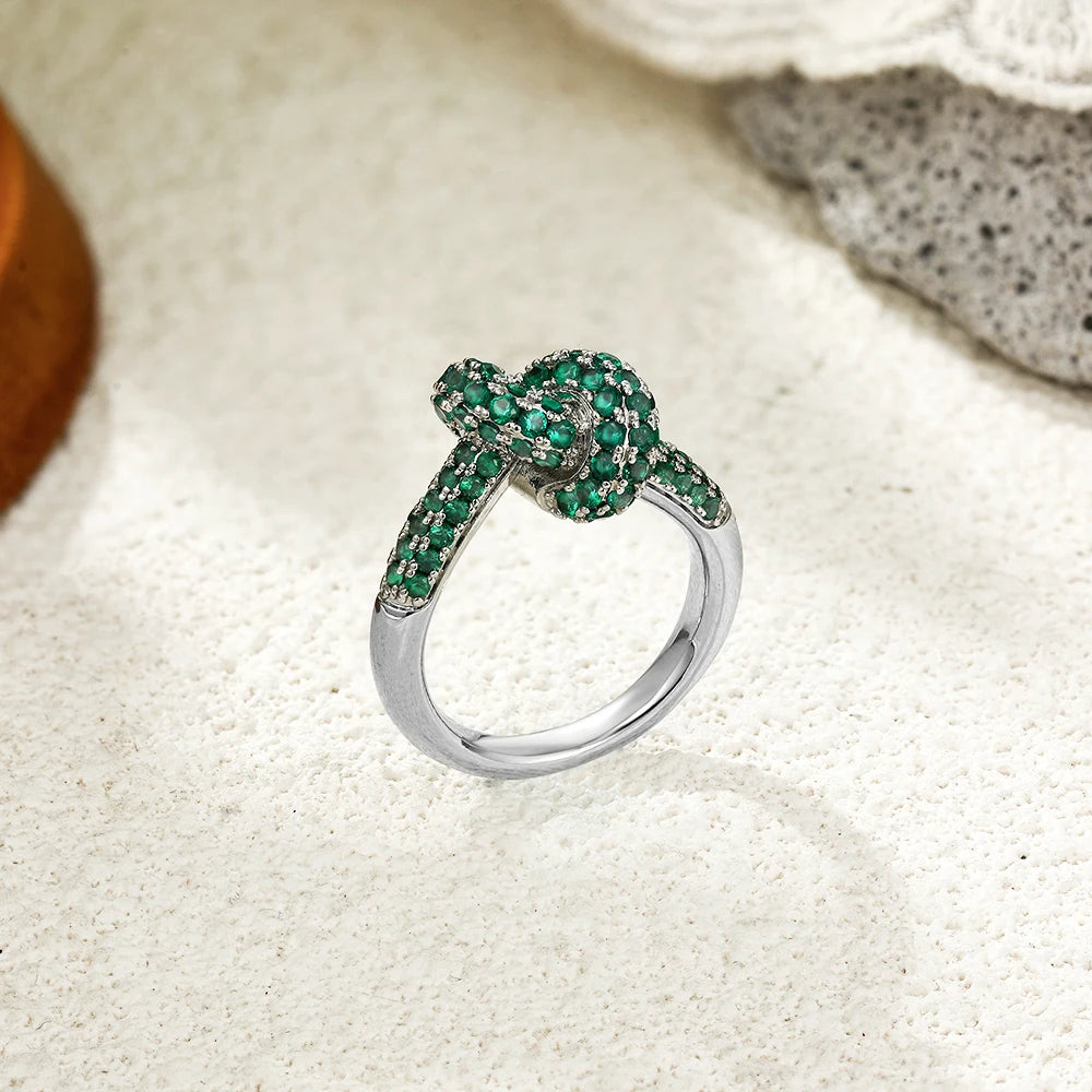 Colored Zircon  Intersection Ring Classic  Design Style Stainless Steel Waterproof Anti Fading Geometry Lady Unique Jewelry Gift