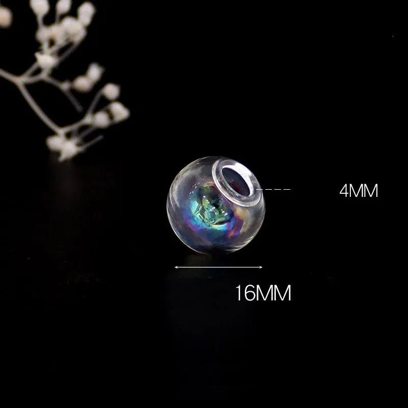 10piece 6-40mm Hollow Glass Ball With One Hole Round Bubble Vial Glass Globe Orbs Jewelry Findings Glass Locket Accessories