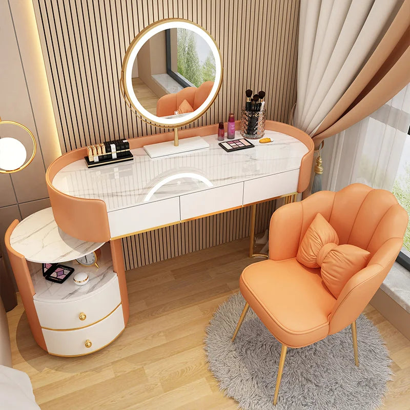 Bedroom Wooden Dressing Table Drawer Girls Led Light Standing Dressing Table Mirror Makeup Mesa De Maquillaje Rome Furniture