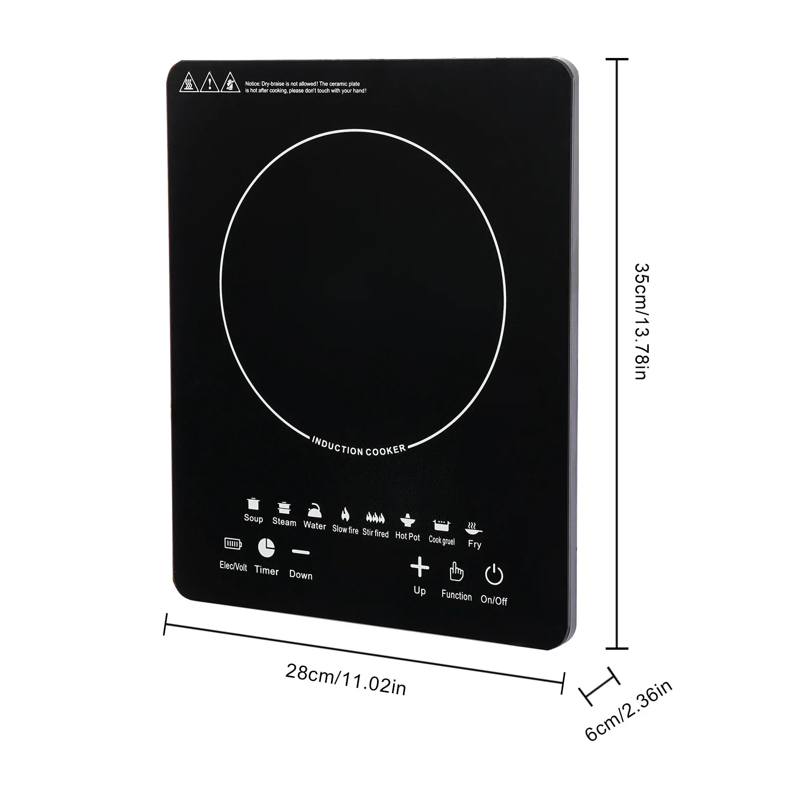 Electric Induction Cooktop, 8 Gears Power Levels Hot Plate, Induction Cooker With Timer, Warm-Keeping, Pre-Setting 750W Portable Electric Stove for Home Kitchens and RVs