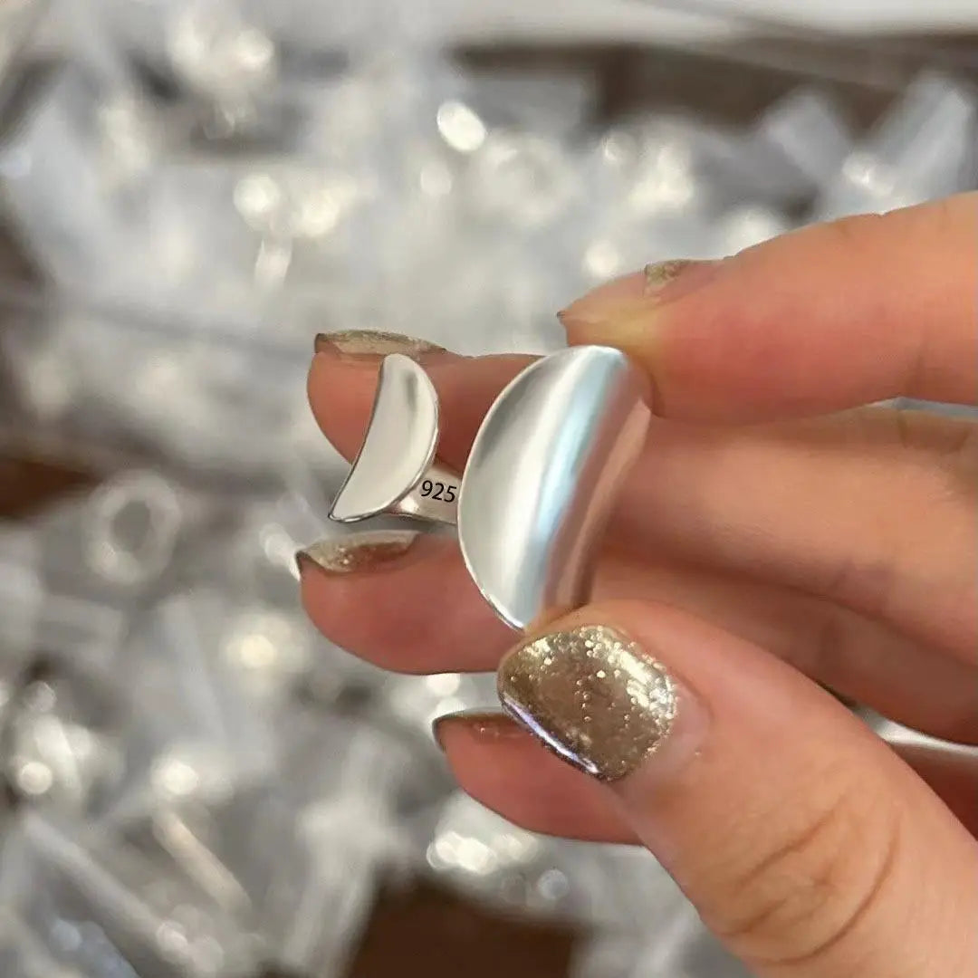 925 Sterling Silver Geometric Multilayer Round Bead Ring Female Fashion Punk Temperament Prevent Allergy Charm Jewelry