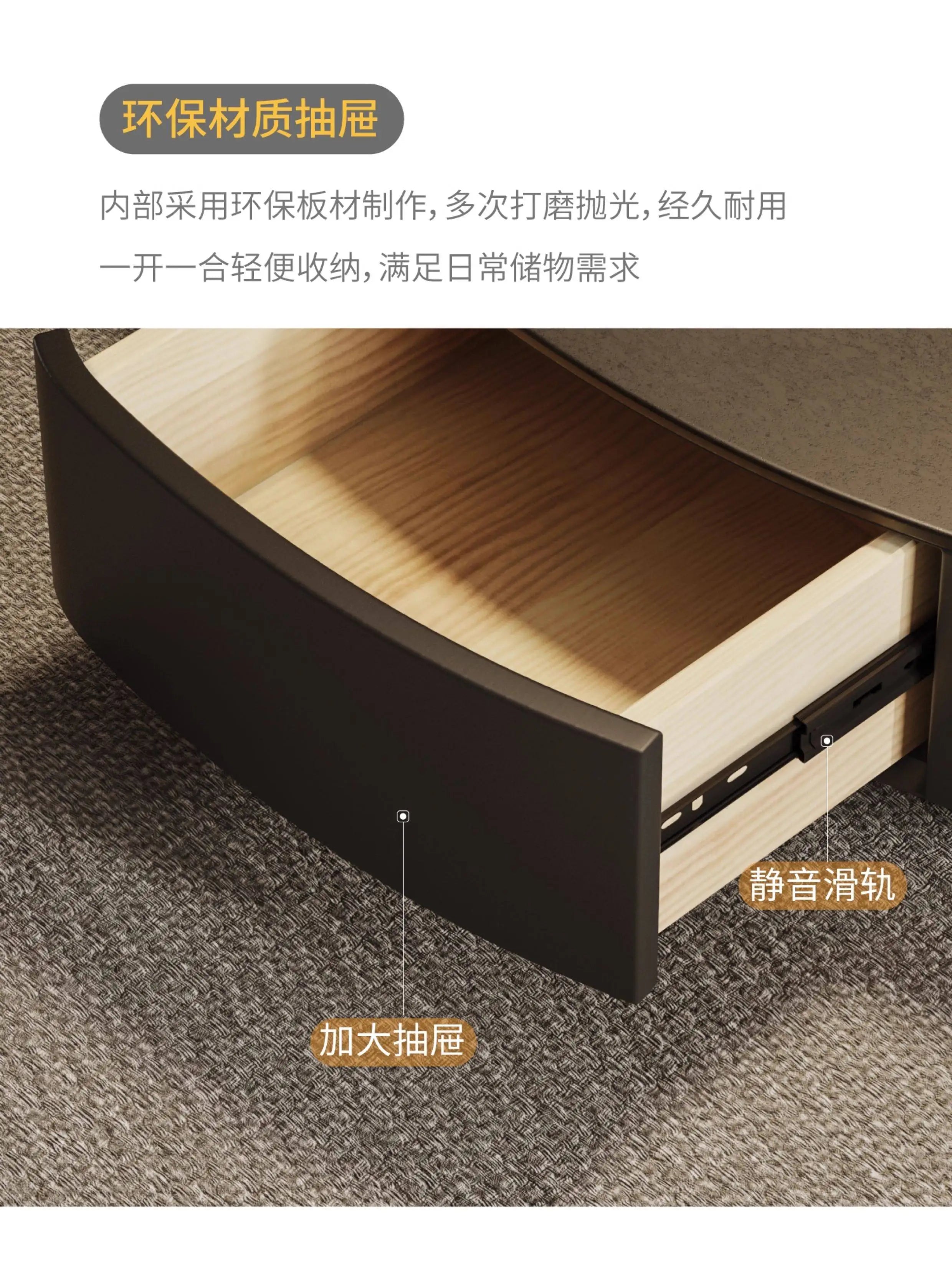 Special-shaped Coffee Tables Modern Luxury Service Sedentary Black Side Tables Storage Lounge Center Mid Century House Furniture