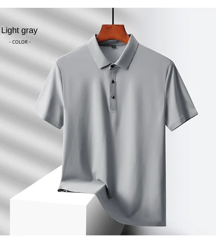 Selected popular nylon fabric, dad's summer clothing, middle-aged men's short sleeved T-shirt, summer ice silk quick drying, mid