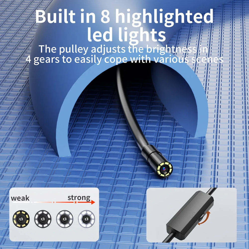 Industrial Endoscope Camera with two port for iOS/Android System HD 960P Inspection Sewer Borescope Camera for Checking Car