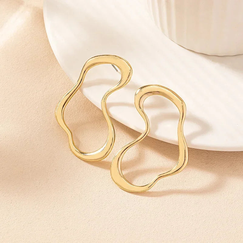 Exaggeration Ocean Style Shell Texture Stud Earrings for Women Trendy Accessories Personalization Jewelry Earrings Daily Wear