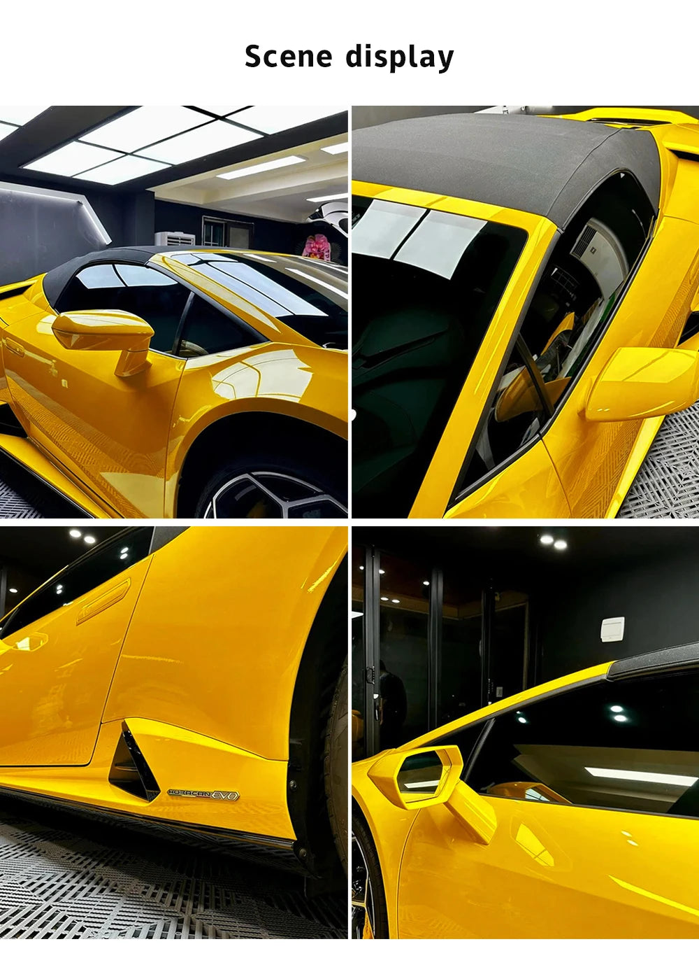 Glossy Yellow Car Covering Film Vinyl Wrap Waterproof Vinyl Auto Tuning DIY Motorcycle Stickers Decor Film for Car Accessories