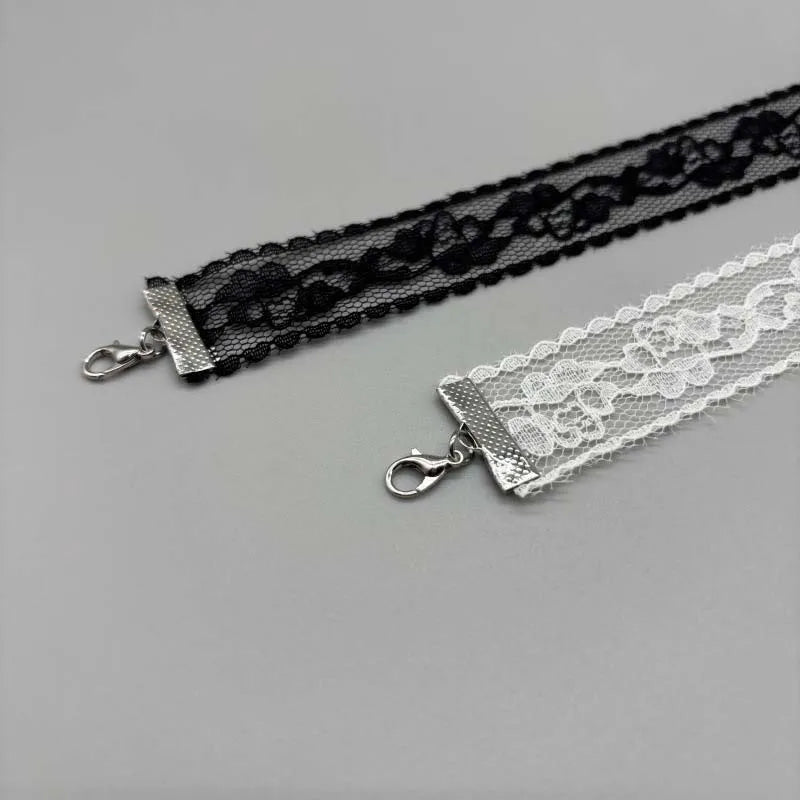 Short Lace Choker Nekclace for Women Girl Black White Color Fashion Romantic Necklace Gift for Party Wholesale Neck Jewelry
