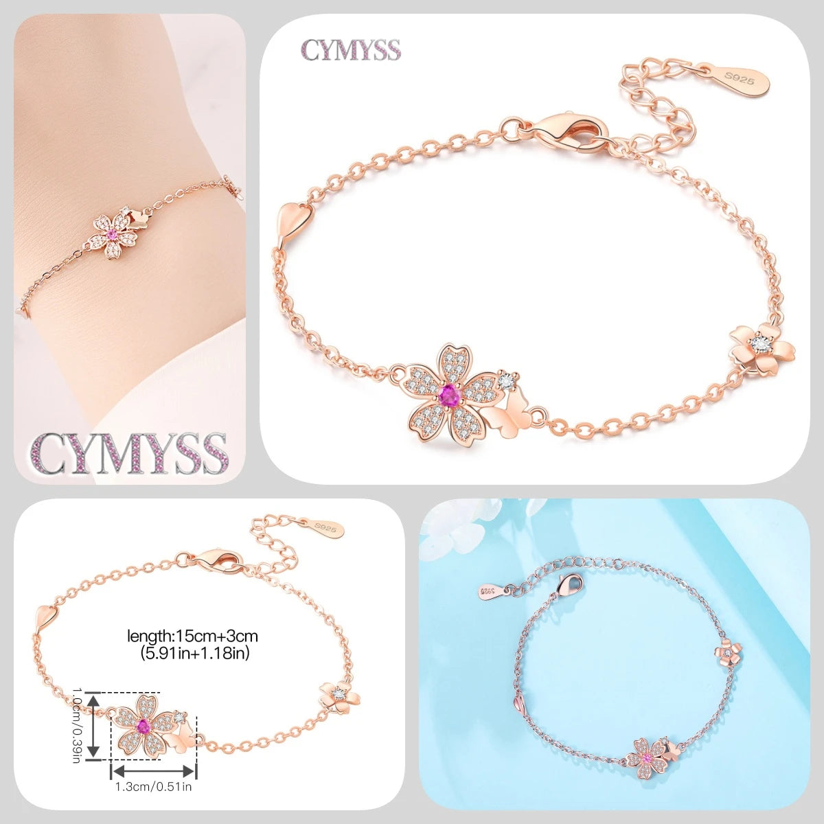 Original 925 Sterling Silver Zirconia Tennis Chain Bracelet for Women Adjustable Gold Color Hot Sale Ideal Birthday Party Gifts